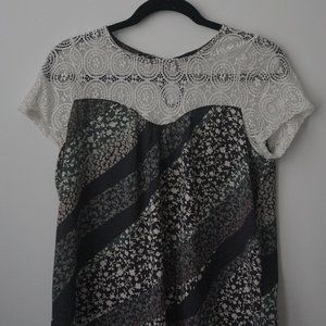 Papermoon Blue and White Flowery Woven Top Blouse